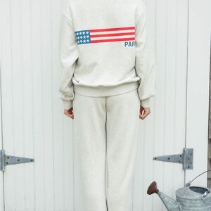 Parke Heritage Women's Stars + Stripes Mock Neck Heather Grey